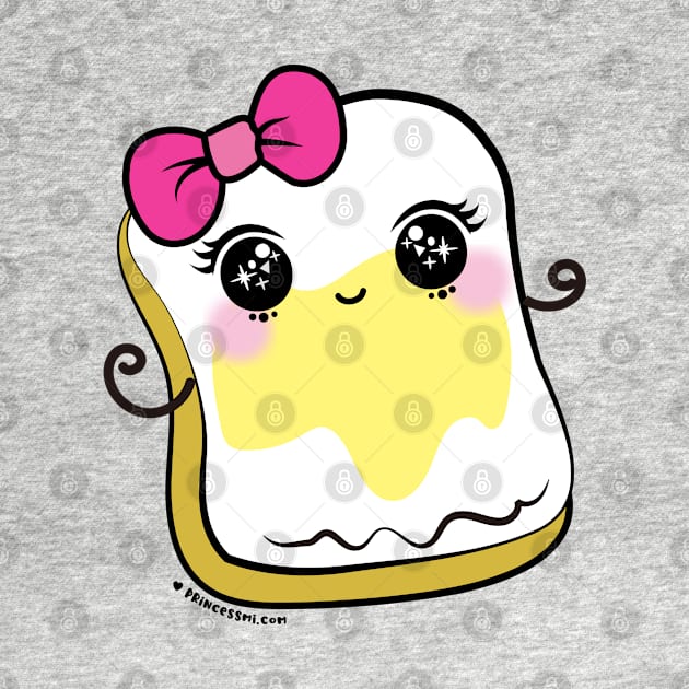 bread and butter cartoon, cute kawaii illustration by princessmi-com